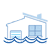 Icono de casa inundada